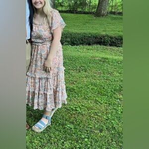 Floral chiffon maxi dress